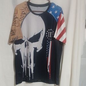 Patriotic Skull Graphic T-Shirt